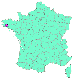 Localisation en France de la geocache  BONUS 🚲 VR 7 CONCARNEAU => GUISCRIFF