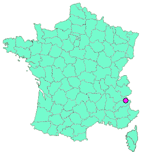 Localisation en France de la geocache Queyrières - Vue sur les gorges