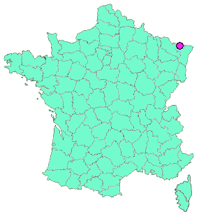 Localisation en France de la geocache L'omnisport de Bettviller