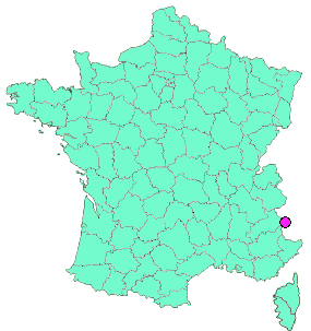 Localisation en France de la geocache Pointe de Marte 🏔 Rocce Fourioun