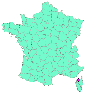 Localisation en France de la geocache #07 Ville Di Paraso - Occhjatana - Costa