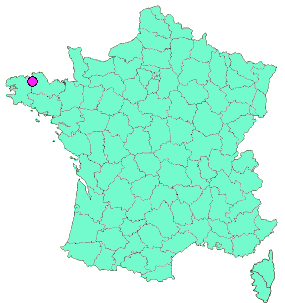 Localisation en France de la geocache EVTSLSB/BEFFOU 33  Eglise Saint Gonery PLougras