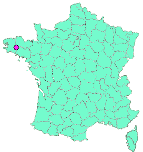 Localisation en France de la geocache 7 - De St-Maur à Minez Lénévez : Park ar Groes