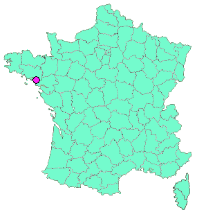 Localisation en France de la geocache  2foot de penestin