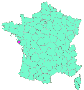 Localisation en France de la geocache Communes de Vendée : Givrand