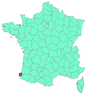 Localisation en France de la geocache CR2 04 Chiberta - Ballade du Pignada