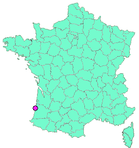 Localisation en France de la geocache Mimizan Sud # 8