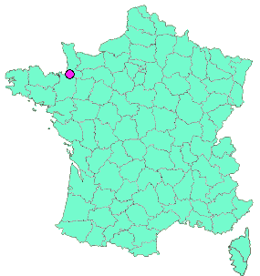 Localisation en France de la geocache La Vierge de Huisnes