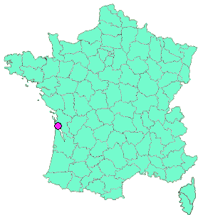 Localisation en France de la geocache La Pointe de Suzac et le Sentier Côtier.