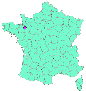 Localisation en France de la geocache Dompierre du Chemin. Communes d'Ille-et-Vilaine