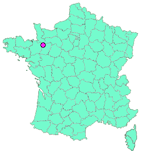 Localisation en France de la geocache #01# Devoir de mémoire en Mayenne