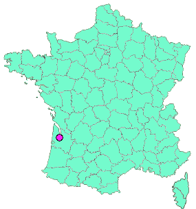 Localisation en France de la geocache #D 270-271 Saint Aubin de Médoc - Chemin vert.