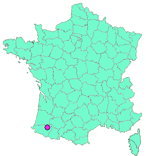 Localisation en France de la geocache "Ballade a sauvagnon #7" (petite cascade)