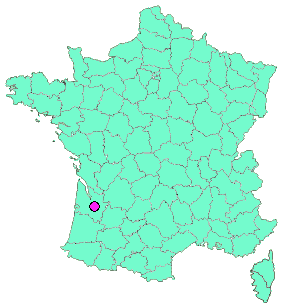 Localisation en France de la geocache Salade Girondine-E