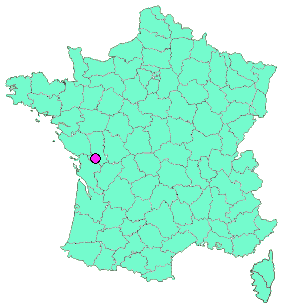 Localisation en France de la geocache Commune des Deux-Sévres: Marigny