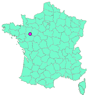 Localisation en France de la geocache Les Halles de Saint-Denis d'Anjou