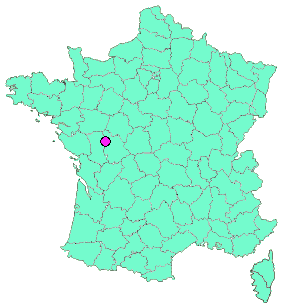 Localisation en France de la geocache Commune de la Vienne - Massognes 86170