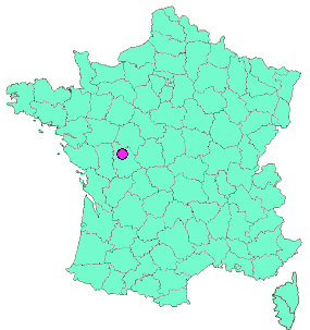 Localisation en France de la geocache Marigny-Brizay: maison troglodyte