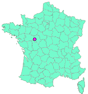 Localisation en France de la geocache #14) RdT (Ruisseau de Turpenay)