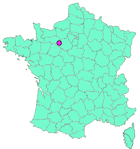 Localisation en France de la geocache 055#  Voie verte Courcerault
