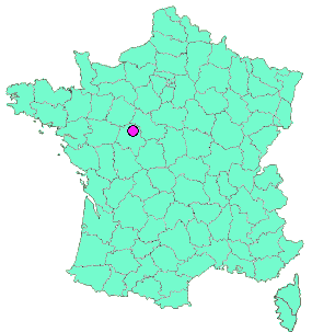 Localisation en France de la geocache La Grange de Meslay