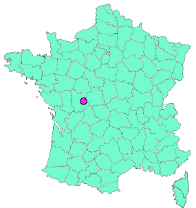 Localisation en France de la geocache Voie Verte St Savin-Chauvigny 28