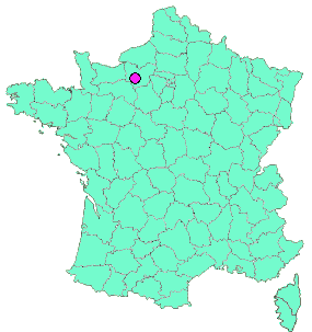 Localisation en France de la geocache L'église de la Ferrière-sur-Risle