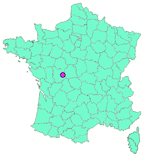 Localisation en France de la geocache Voie Verte Ingrandes-St Savin #48