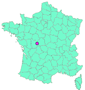 Localisation en France de la geocache Voie Verte Ingrandes-St Savin #25