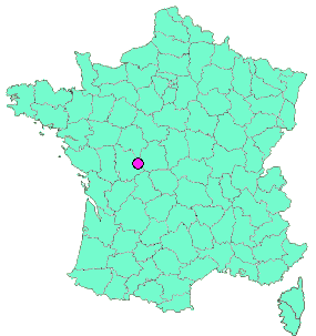 Localisation en France de la geocache Voie Verte Ingrandes-St Savin #27