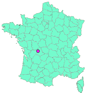 Localisation en France de la geocache Menhir de Ceinturat