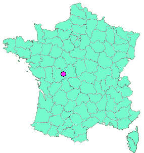 Localisation en France de la geocache Voie Verte Ingrandes-St Savin #8