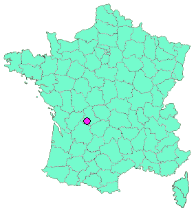 Localisation en France de la geocache [HV tour #028] Les Cars : le Menhir 