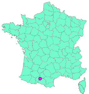Localisation en France de la geocache 30 Zone verte de la Garonne, l’écluse