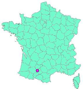 Localisation en France de la geocache H-G Géocaching # 438 - Pradère les Bourguets
