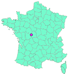 Localisation en France de la geocache 3# GR de Brenne