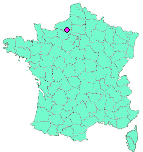Localisation en France de la geocache La cathédrale de la vallée de l'Andelle