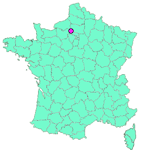 Localisation en France de la geocache Courcelles les Gisors – Au milieu des champs
