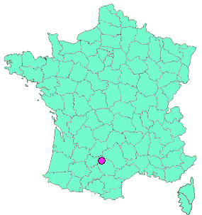 Localisation en France de la geocache Le dolmen de Vaour V.2