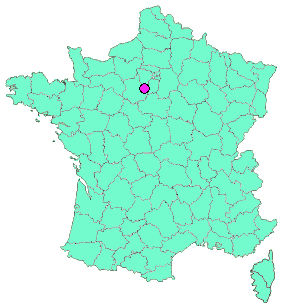 Localisation en France de la geocache Les Chemins d'Aunay #53