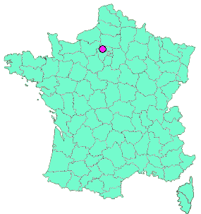 Localisation en France de la geocache Oinville / église Saint-Séverin