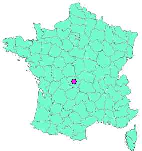 Localisation en France de la geocache 23 La Creuse #23 Ahun