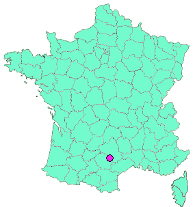 Localisation en France de la geocache ✿❀  Abri de Jardin de Coupiac  ❀✿
