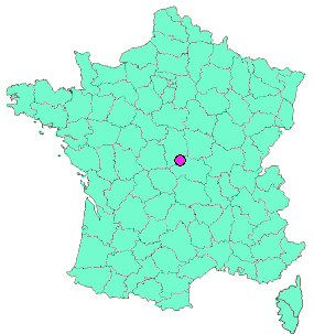 Localisation en France de la geocache Chêne Stebbing [Berry 2014 – EDT]