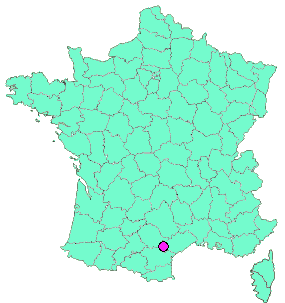 Localisation en France de la geocache Kimsalade@Courniou