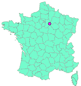 Localisation en France de la geocache CD 77 / Mortery 