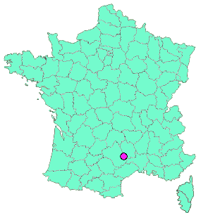 Localisation en France de la geocache Corniches du Tarn - Eglazine