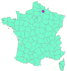 Localisation en France de la geocache Place de Froidmont - Marle #33