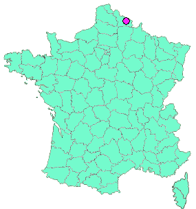 Localisation en France de la geocache n°02 - forêt Mormal - Gommegnies.