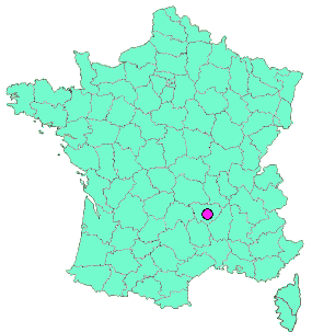 Localisation en France de la geocache ROCHER FLAYAC / BONUS